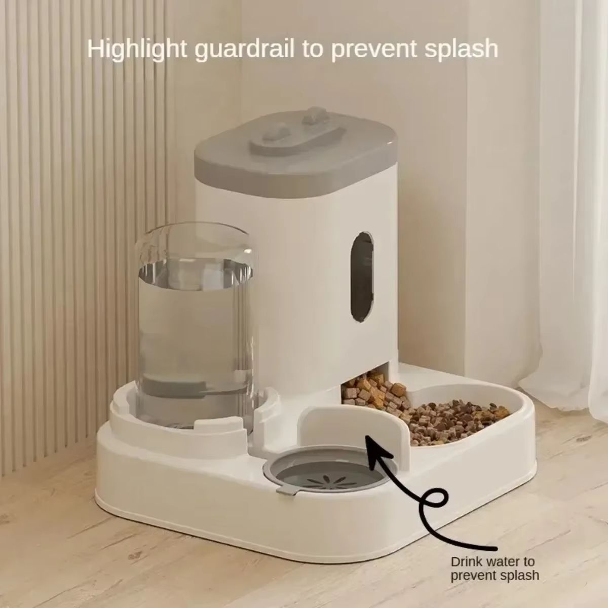 Automatic Pet Feeder And Water Dispenser  Large Capacity Dog  Cat Food Bowl With Water Fountain 1