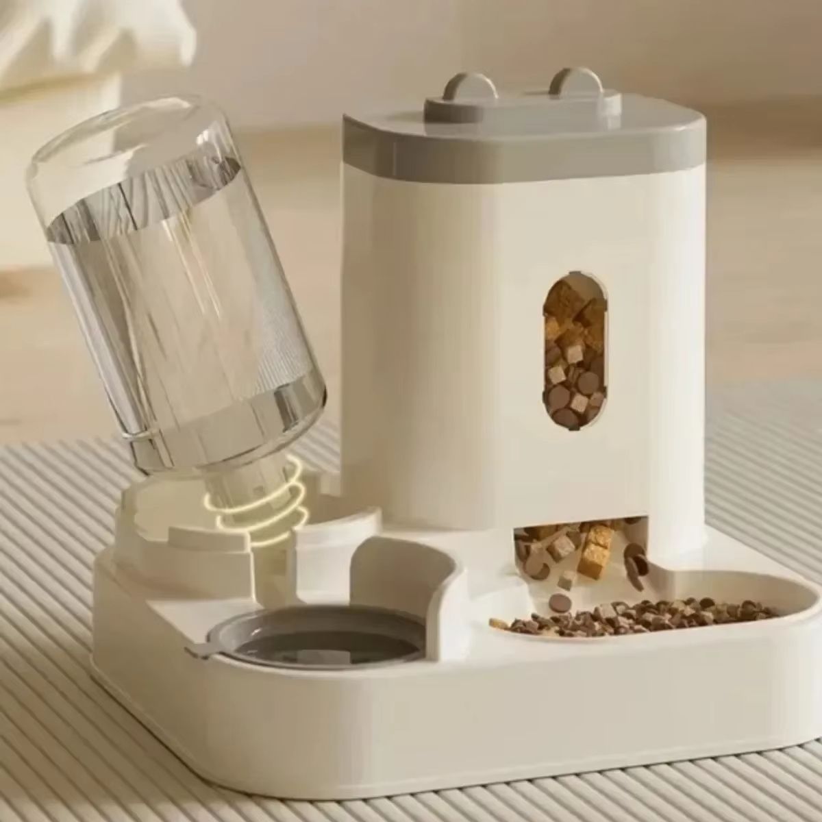 Automatic Pet Feeder And Water Dispenser  Large Capacity Dog  Cat Food Bowl With Water Fountain 2