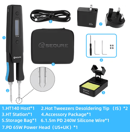 SEQURE HT140 2 In 1 Portable Hot Tweezers And Soldering Iron 5