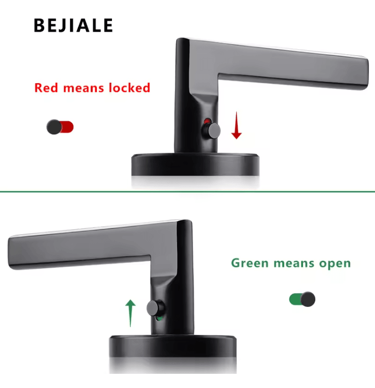 HomeGuard Stainless Bathroom Handle Lock With Indicator 1
