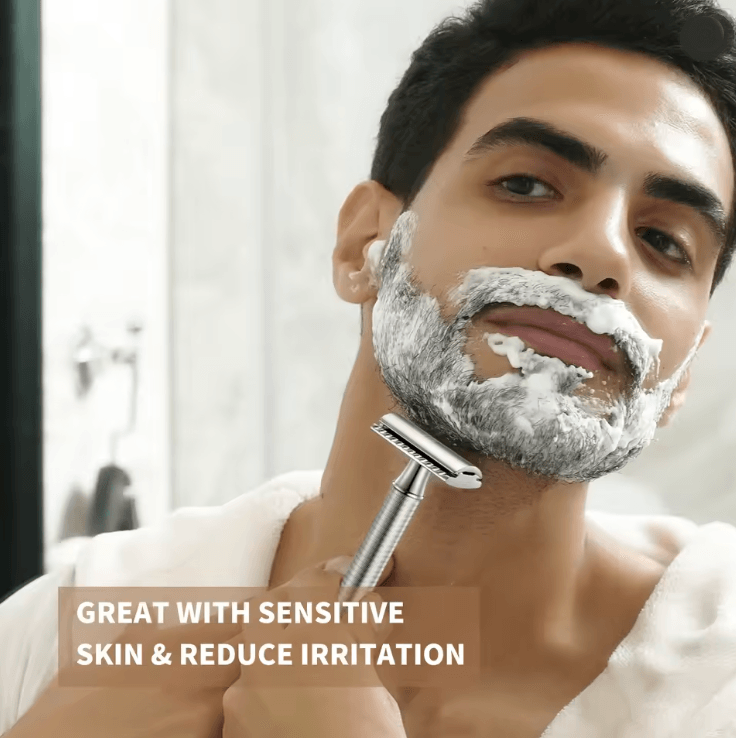 BAILI Poseidon Stainless Steel Double Edge Safety Razor Classic Wet Shave With Platinum Blades 1