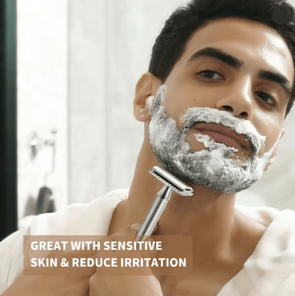 BAILI Poseidon Stainless Steel Double Edge Safety Razor Classic Wet Shave With Platinum Blades 1