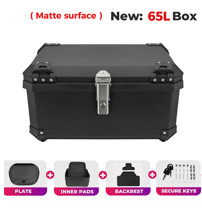 AdventureGuard 65L Universal Aluminum Motorcycle Top Case With Lock 2