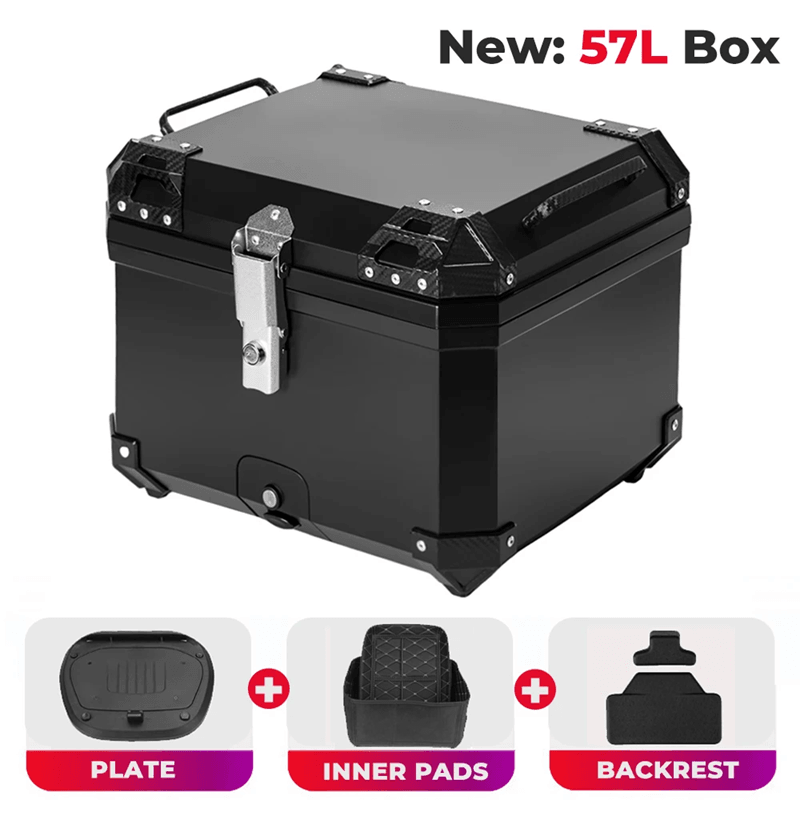 AdventureGuard 65L Universal Aluminum Motorcycle Top Case With Lock 5