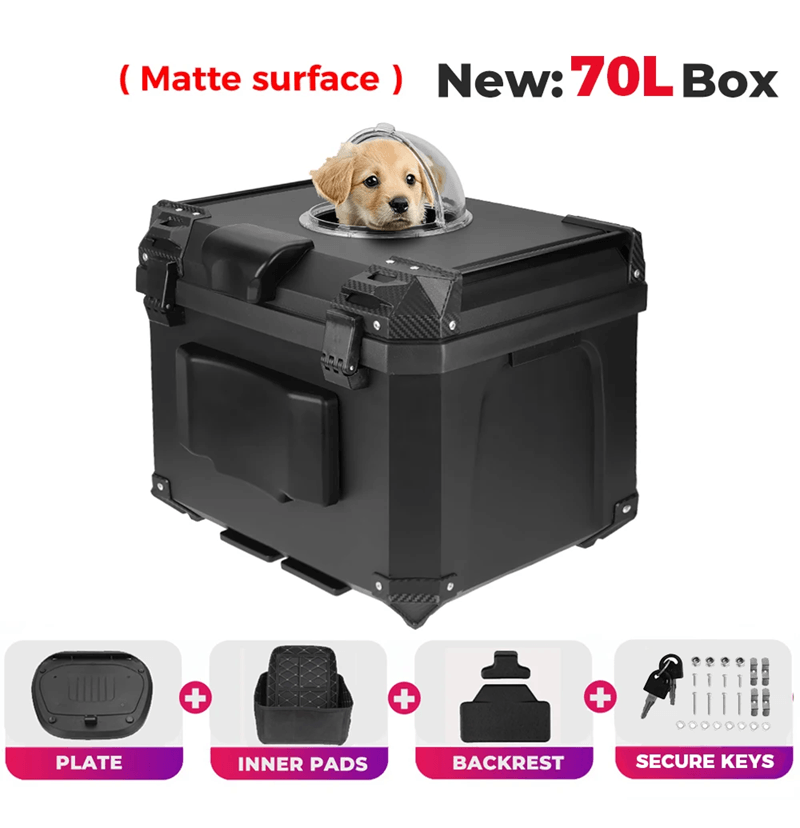AdventureGuard 65L Universal Aluminum Motorcycle Top Case With Lock 6