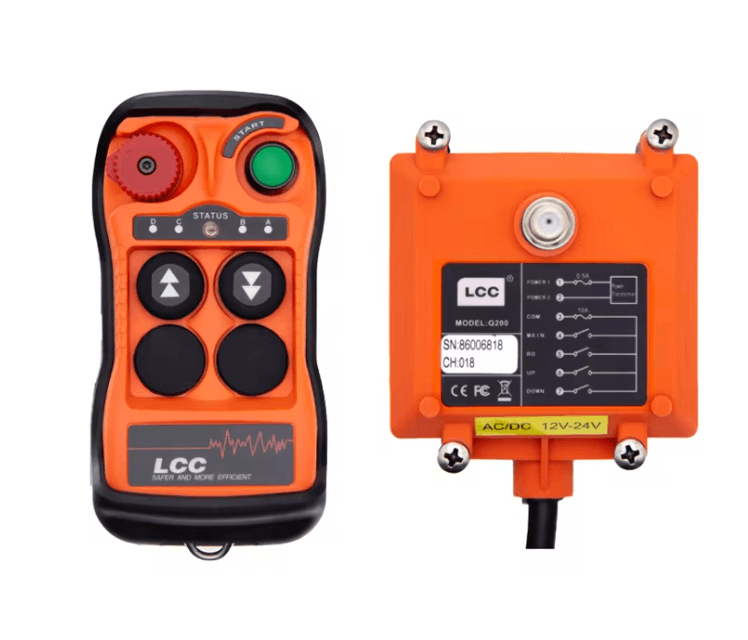 LCC Q200 Industrial Crane Remote Control 2 Button Wireless Hoist Controller 1