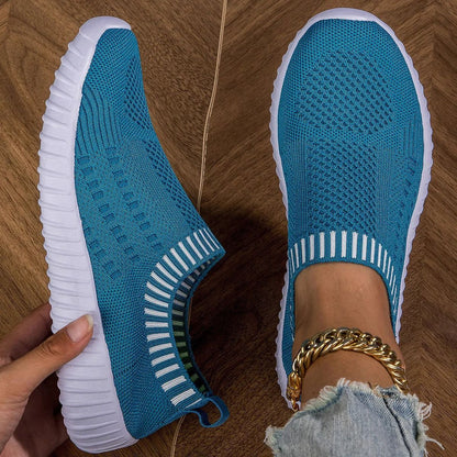 Breathable Knit Lace Up Sneakers For Women 1
