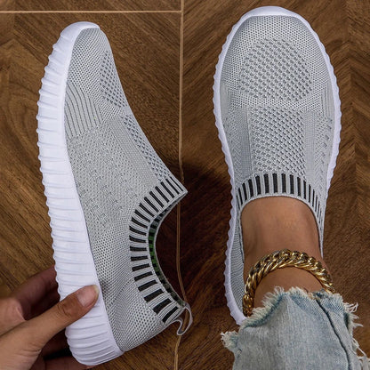 Breathable Knit Lace Up Sneakers For Women 3
