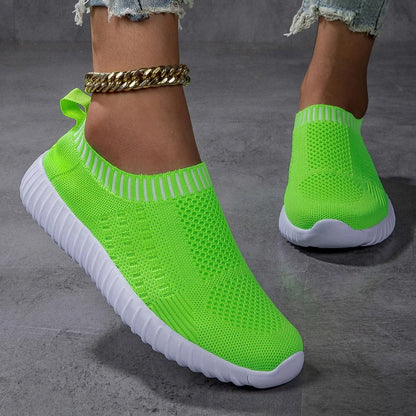 Breathable Knit Lace Up Sneakers For Women 4