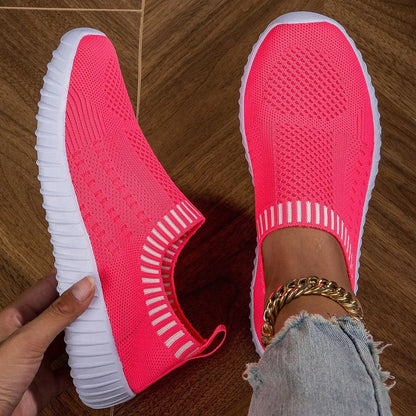 Breathable Knit Lace Up Sneakers For Women 9