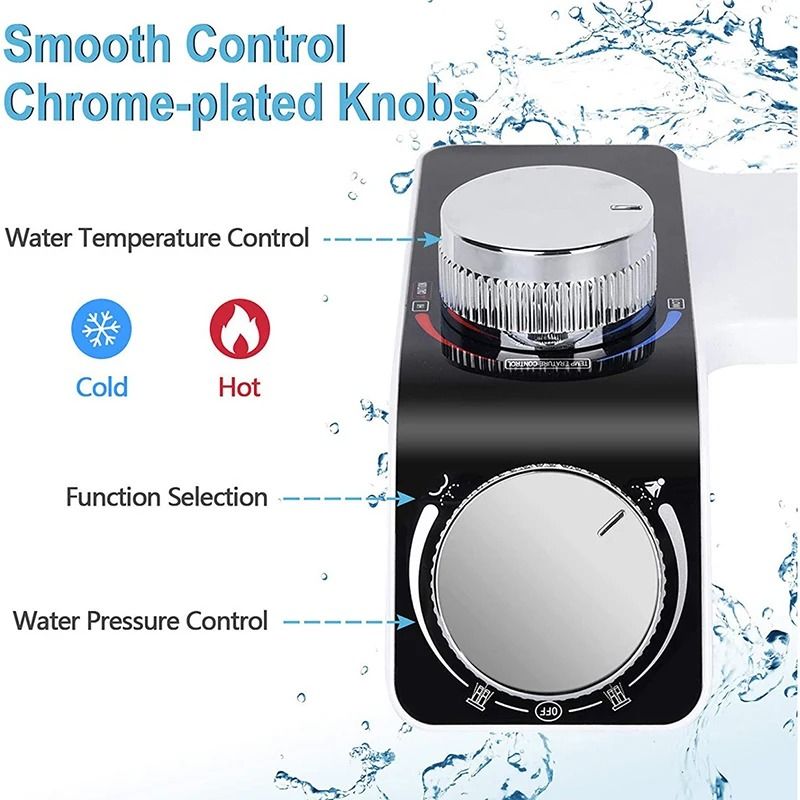 NonElectric Bidet Toilet Seat Attachment With Dual Nozzles 2