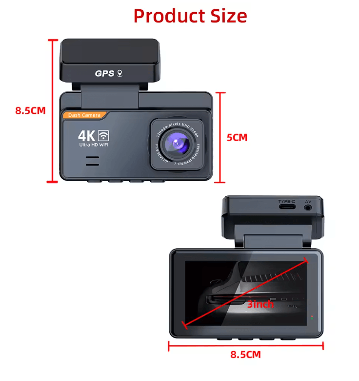 Xiaomi 4K Dual Lens Dash Cam With GPS WiFi  24H Parking Monitor 1