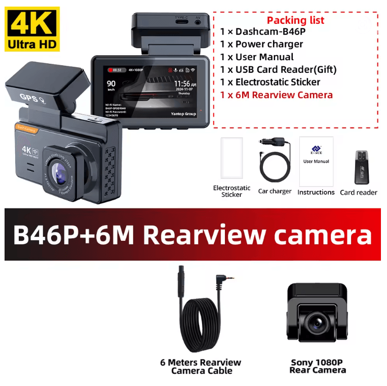 Xiaomi 4K Dual Lens Dash Cam With GPS WiFi  24H Parking Monitor 3