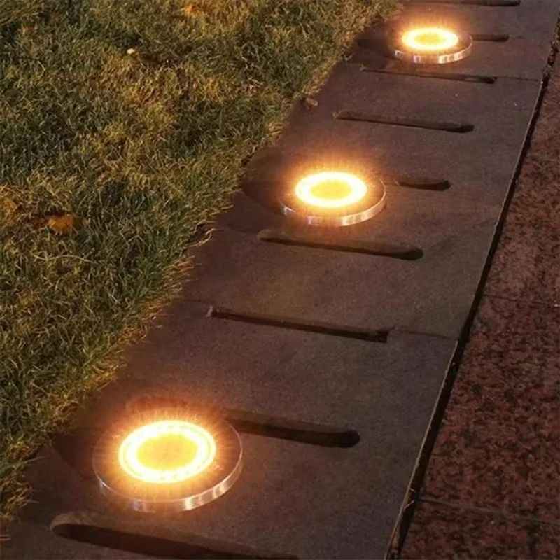 Solar Disk Garden Lights  Waterproof LED Outdoor Pathway  Landscape Lighting 5