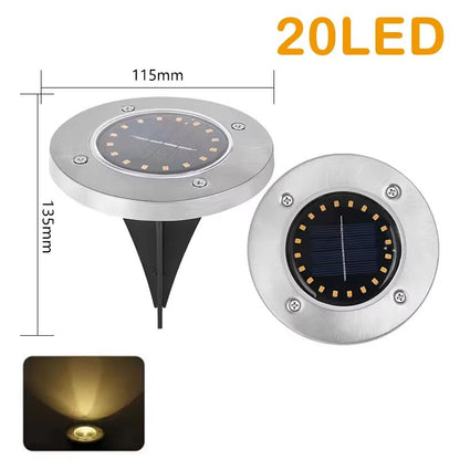 Solar Disk Garden Lights  Waterproof LED Outdoor Pathway  Landscape Lighting 9