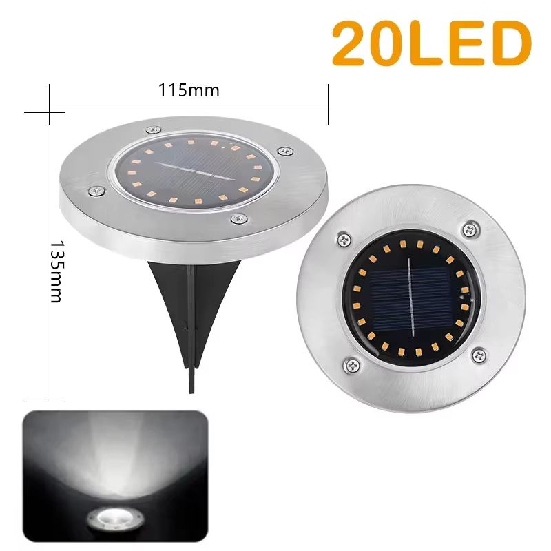 Solar Disk Garden Lights  Waterproof LED Outdoor Pathway  Landscape Lighting 8