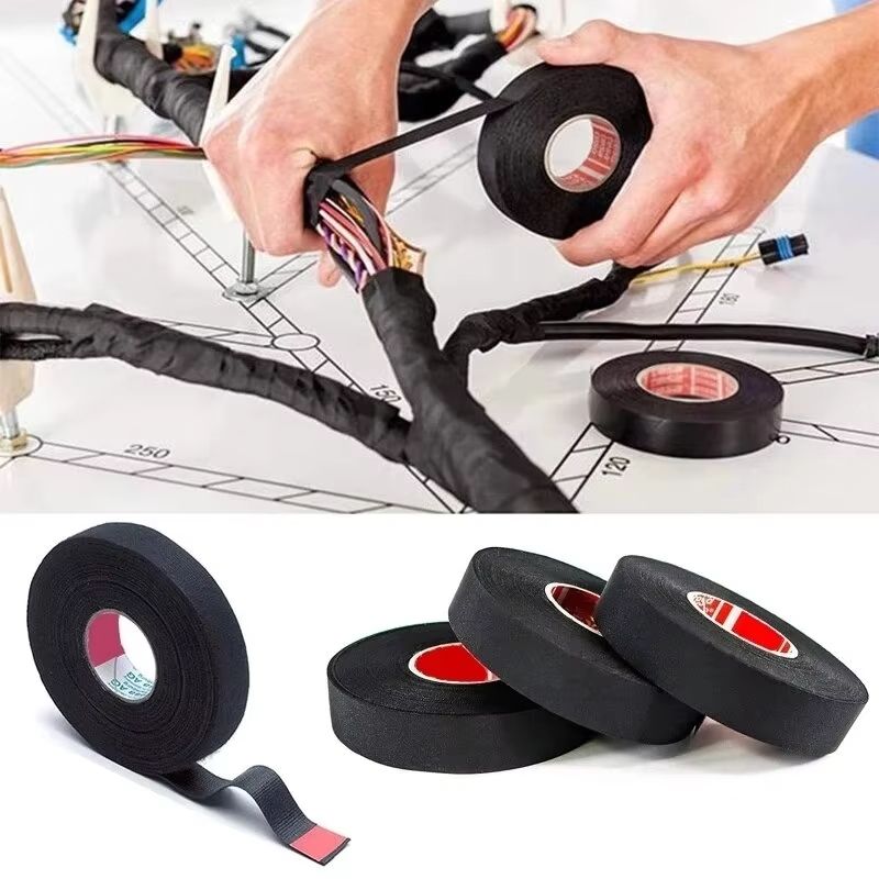 Heat-Resistant Adhesive Cloth Tape – 15M Flame Retardant Automotive Wire Harness Wrap