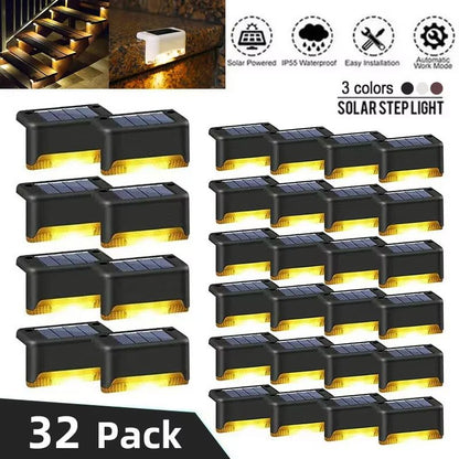 Solar LED Step Lights – Warm White, Waterproof Outdoor Lighting for Stairs, Patio & Fence