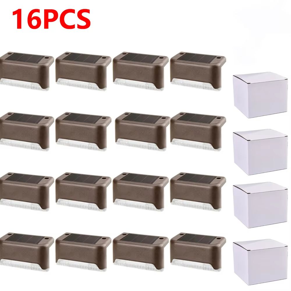 Solar LED Step Lights  Warm White Waterproof Outdoor Lighting For Stairs Patio  Fence 9
