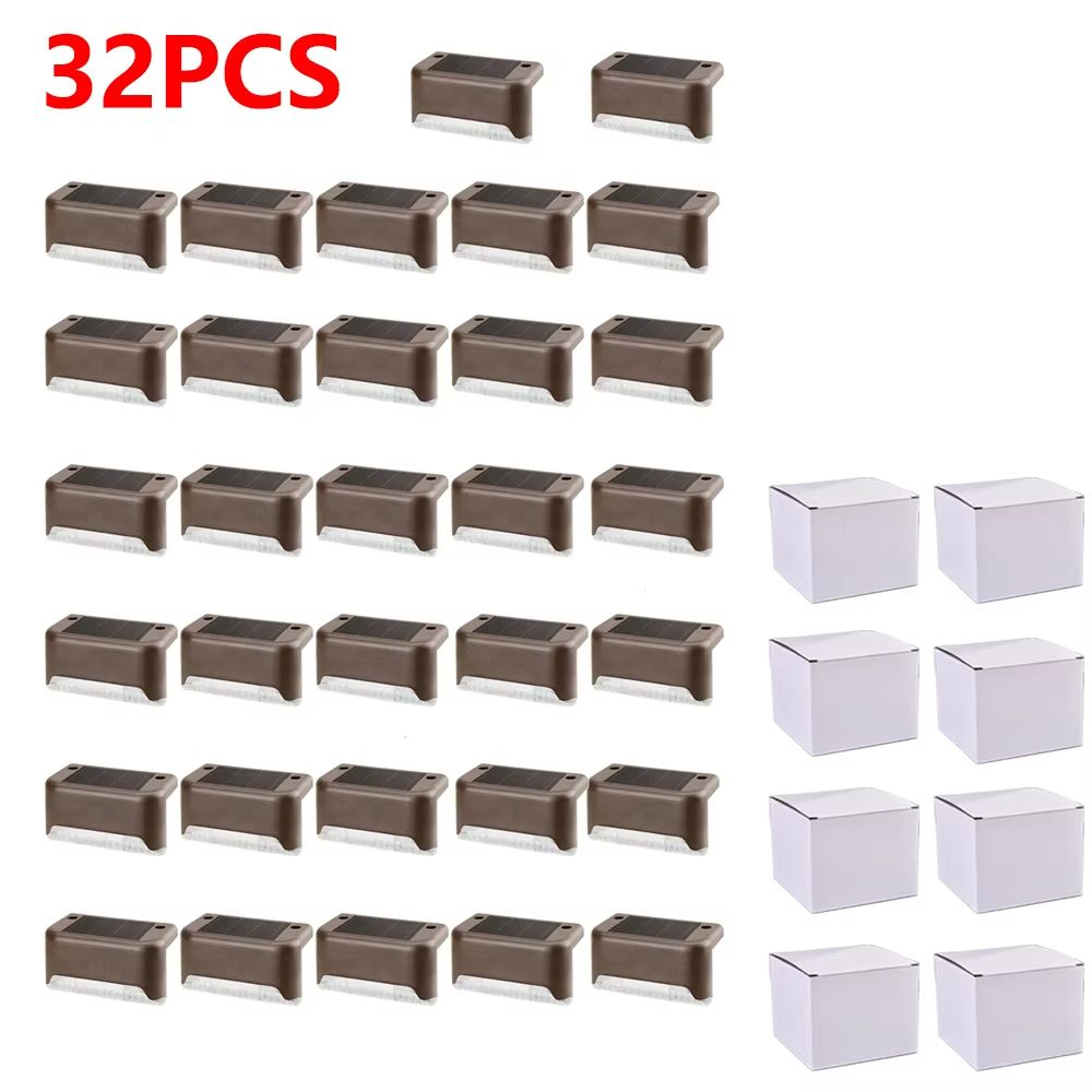 Solar LED Step Lights  Warm White Waterproof Outdoor Lighting For Stairs Patio  Fence 10
