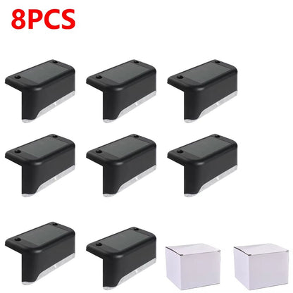 Solar LED Step Lights  Warm White Waterproof Outdoor Lighting For Stairs Patio  Fence 12