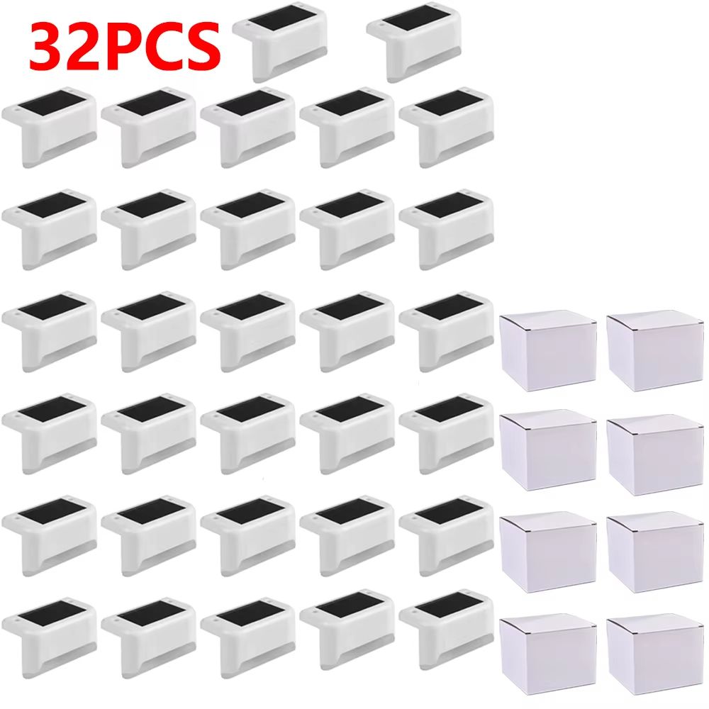 Solar LED Step Lights  Warm White Waterproof Outdoor Lighting For Stairs Patio  Fence 16