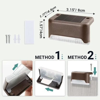 Solar LED Step Lights  Warm White Waterproof Outdoor Lighting For Stairs Patio  Fence 5