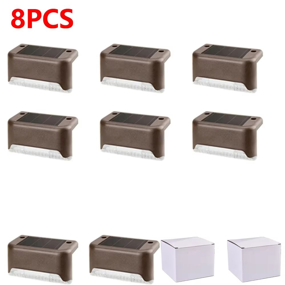Solar LED Step Lights  Warm White Waterproof Outdoor Lighting For Stairs Patio  Fence 8