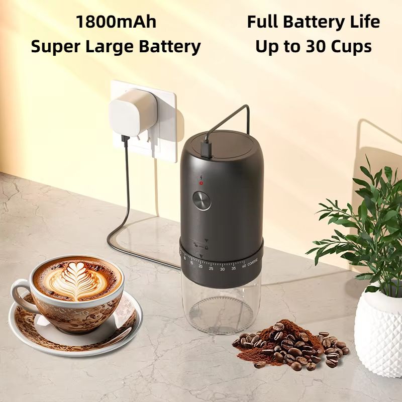 Rechargeable Electric Coffee Grinder  1800mAh Portable Burr Grinder With 40 Adjustable Settings 2