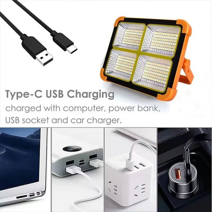 Rechargeable Solar Floodlight  Portable Outdoor LED Work Light For Camping Construction  Emergency  3