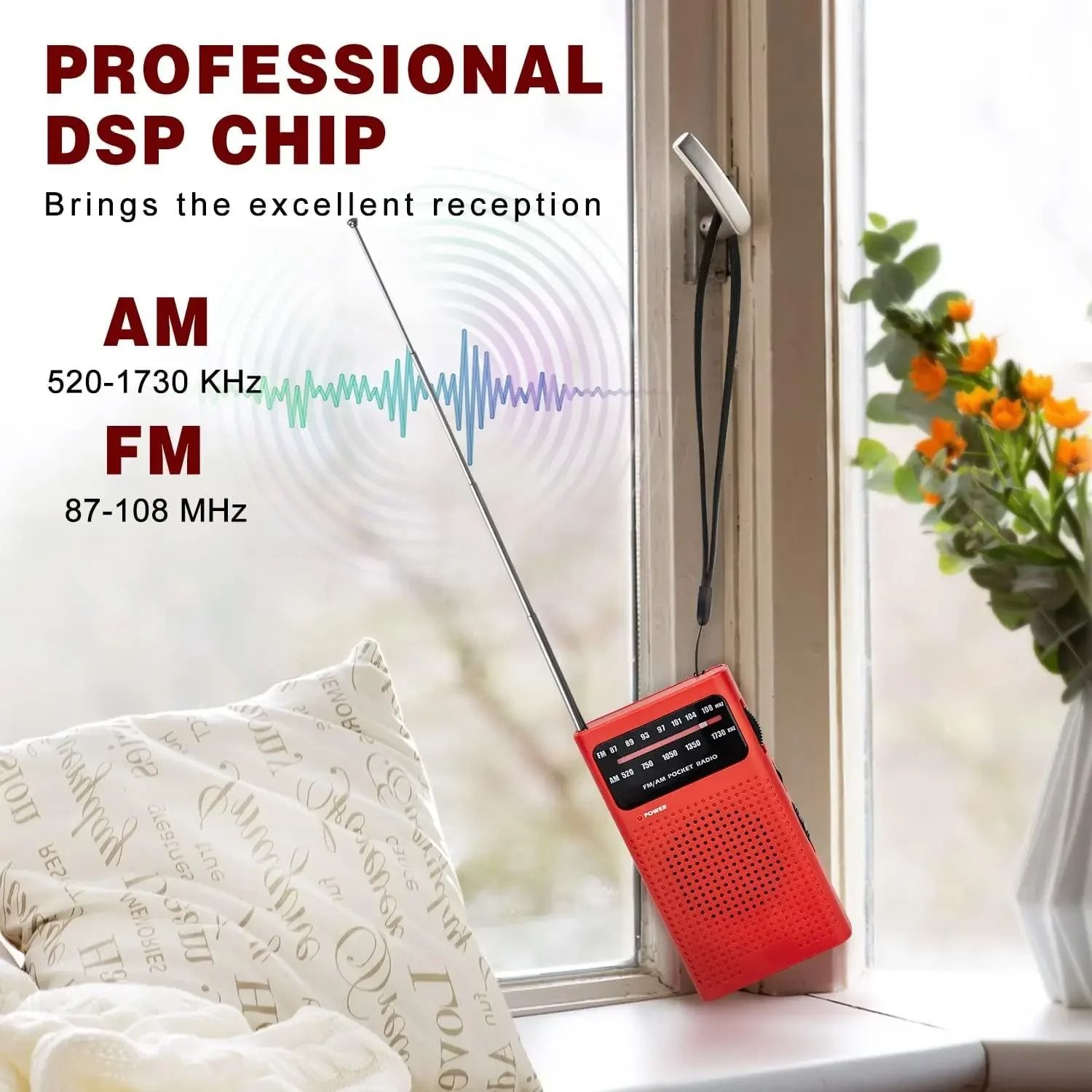 Mini Portable AM FM Radio With AA Battery Power  Pocket Size Analog Tuner For Travel And Emergency  1