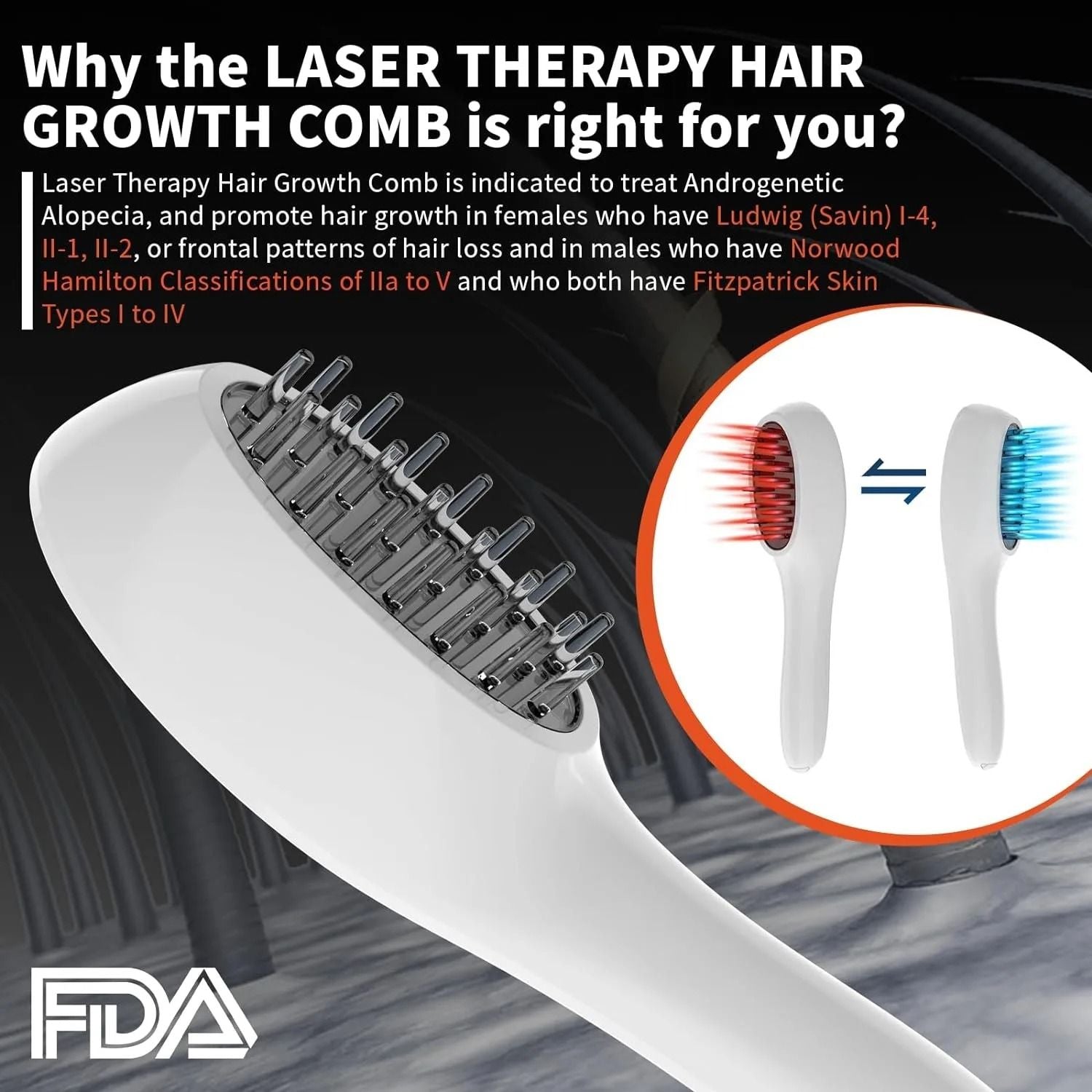 Electric Laser Therapy Comb For Hair Growth And Scalp Massage 5