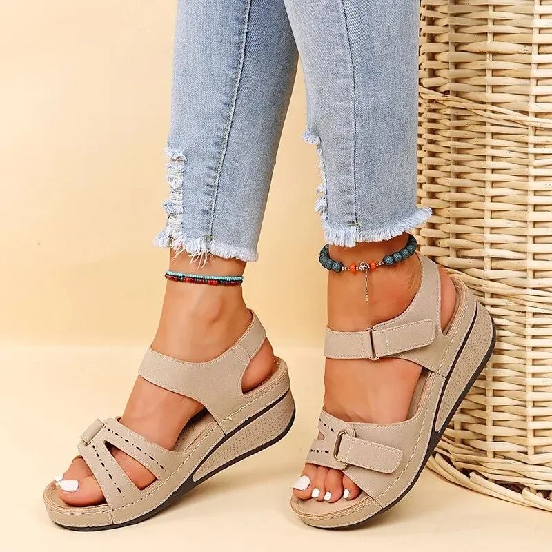 Summer Wedge Sandals For Women Lightweight Slip On Beach Platform Shoes 3