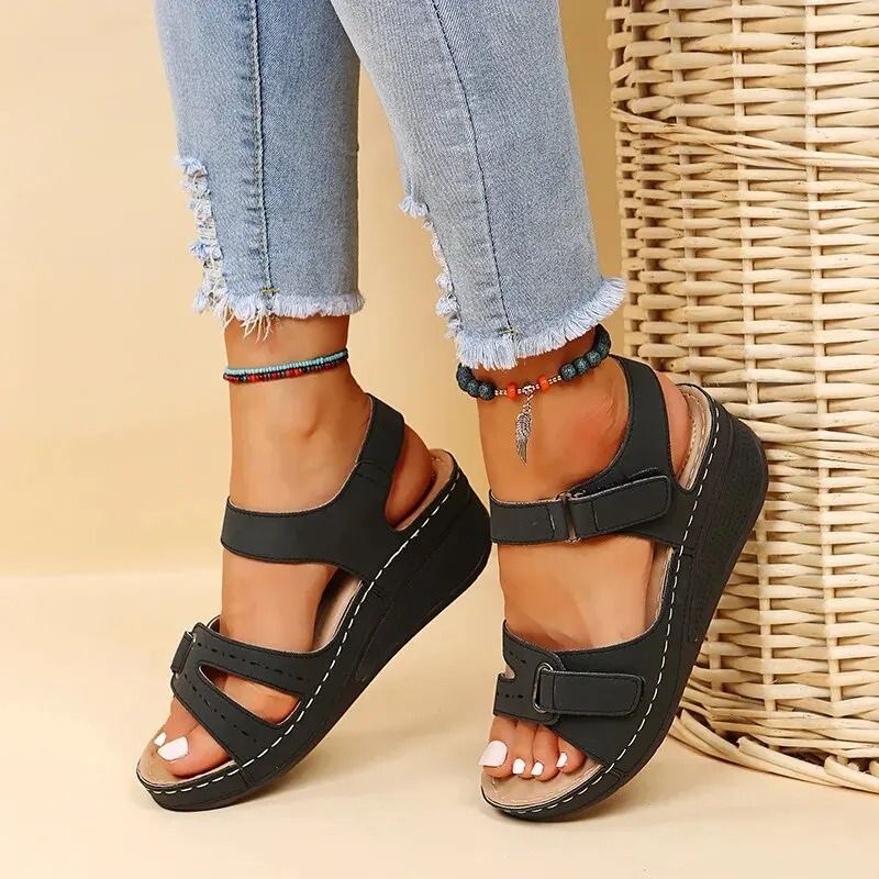 Summer Wedge Sandals For Women Lightweight Slip On Beach Platform Shoes 6