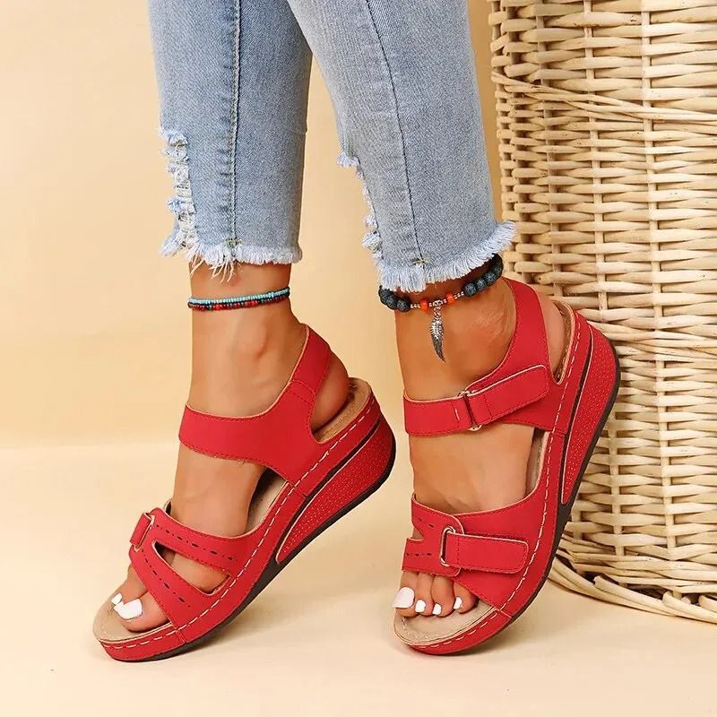 Summer Wedge Sandals For Women Lightweight Slip On Beach Platform Shoes 7