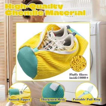 Premium Fluffy Laundry Shoe Bag With Zipper  Gentle Cleaning For Sneakers  Casual Shoes 5