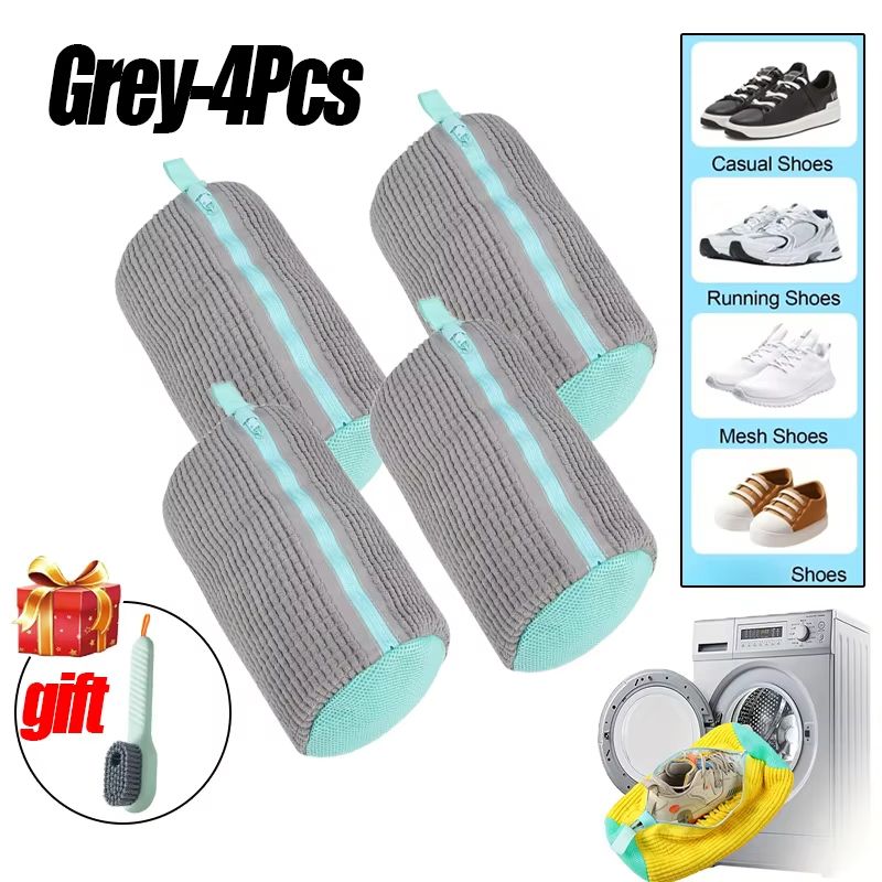 Premium Fluffy Laundry Shoe Bag With Zipper  Gentle Cleaning For Sneakers  Casual Shoes 13