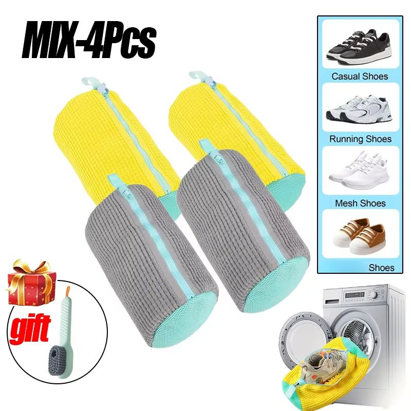 Premium Fluffy Laundry Shoe Bag With Zipper  Gentle Cleaning For Sneakers  Casual Shoes 14