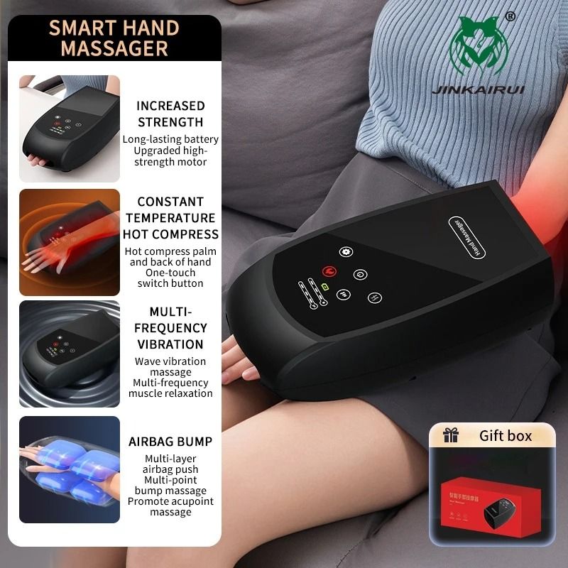 Cordless Electric Hand Massager With Heating And Air Compression 6