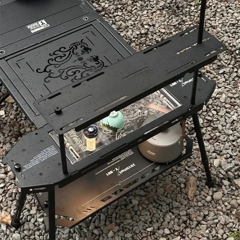 Tryhomy Tactical Folding Camping Table Lightweight Aluminum Outdoor Gear With Expandable Modular De 1