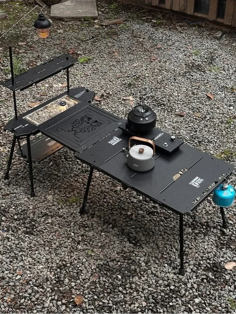 Tryhomy Tactical Folding Camping Table Lightweight Aluminum Outdoor Gear With Expandable Modular De 2