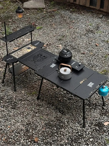 Tryhomy Tactical Folding Camping Table Lightweight Aluminum Outdoor Gear With Expandable Modular De 2