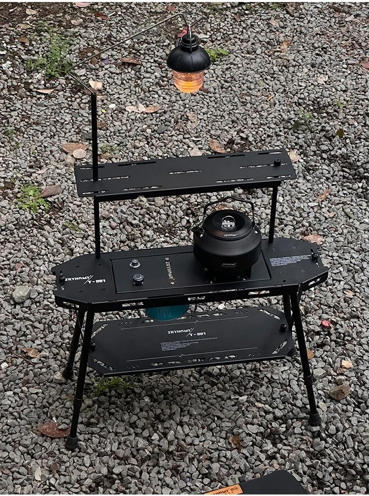 Tryhomy Tactical Folding Camping Table Lightweight Aluminum Outdoor Gear With Expandable Modular De 3