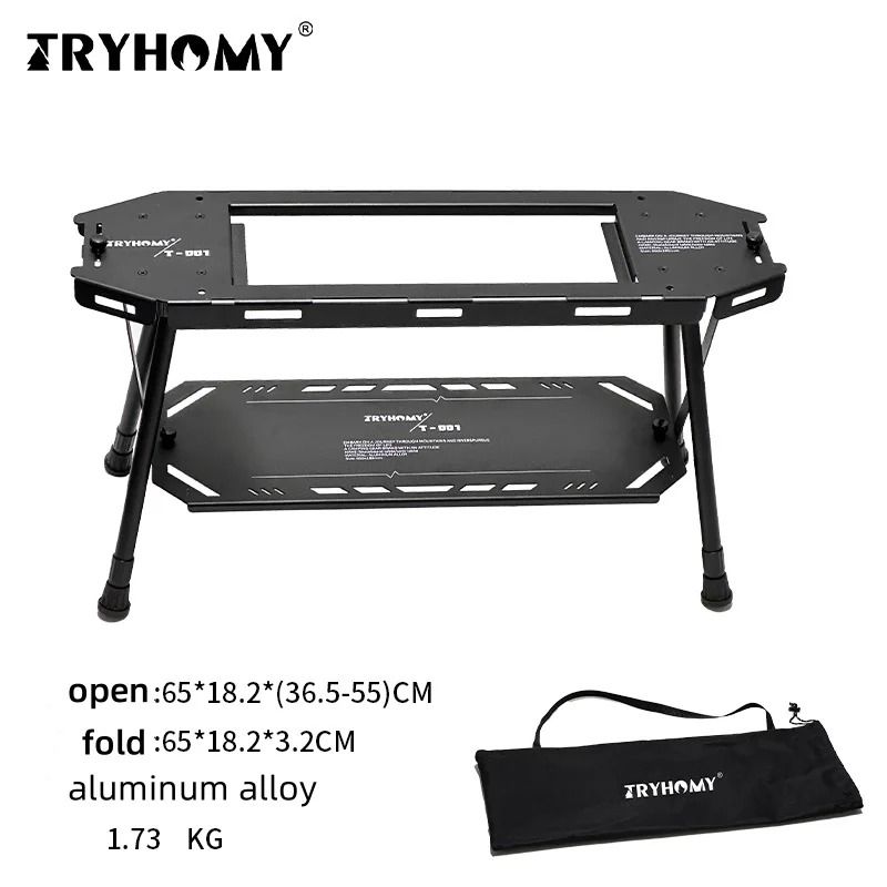 Tryhomy Tactical Folding Camping Table Lightweight Aluminum Outdoor Gear With Expandable Modular De 7