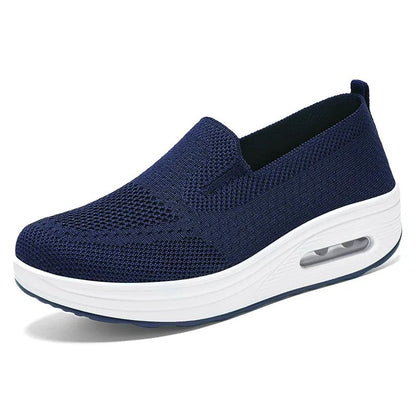 Lightweight Air Platform Slip On Sneakers For Women Casual Comfort Walking Shoes With Wedge Heel 9