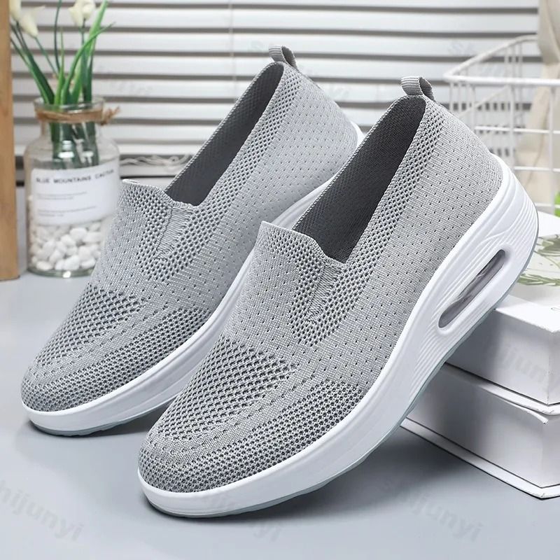 Lightweight Air Platform Slip On Sneakers For Women Casual Comfort Walking Shoes With Wedge Heel 1