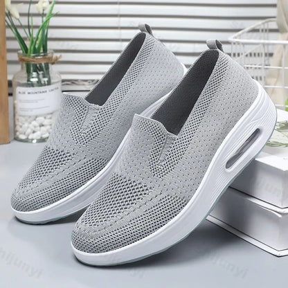 Lightweight Air Platform Slip On Sneakers For Women Casual Comfort Walking Shoes With Wedge Heel 1