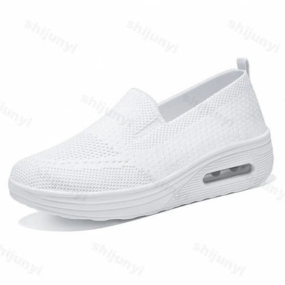 Lightweight Air Platform Slip On Sneakers For Women Casual Comfort Walking Shoes With Wedge Heel 4