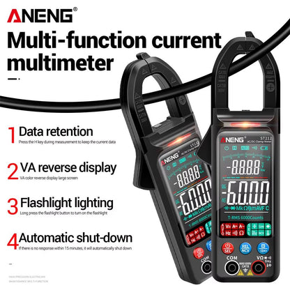 ANENG ST212 Color Screen Clamp Meter  AC DC Digital Multimeter With NCV And Temperature 3