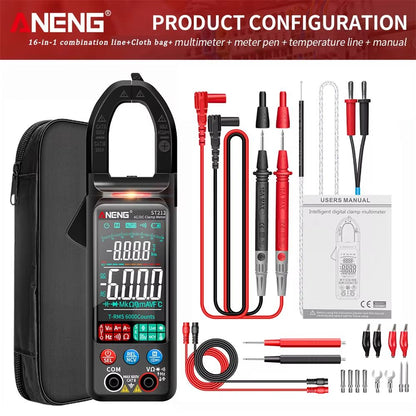 ANENG ST212 Color Screen Clamp Meter  AC DC Digital Multimeter With NCV And Temperature 11